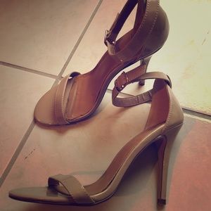 Nude strap heels